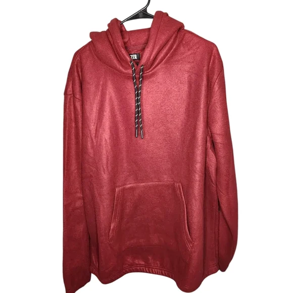 LAZER Mens Polar Fleece Pullover Hoodie Red Size L New with Tags - Picture 1 of 5